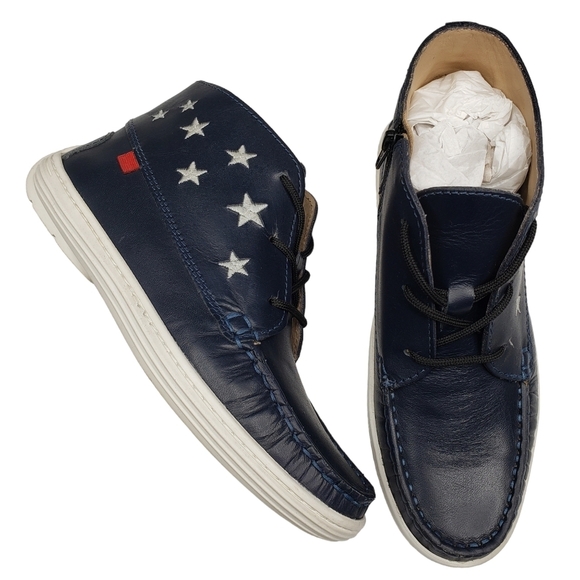 Marc JosephNIB Houston Bootie Navy Napa Preppy Leather Lace Up Boots Boy's 2
